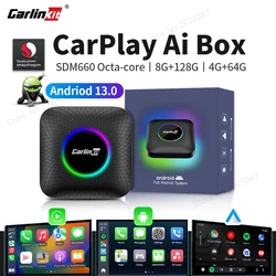 SDM660 CarlinKit CarPlay Ai Box Android 13, Octa-Core-TV-Box, kabellose CarPlay Android Auto Smart Car Multimedia-Streaming-Box
