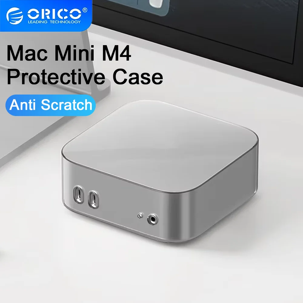 ORICO Mini Protective Case for Mac Mini M4/M4 Pro Portable Carry Case Water-Resistant Silicone Cover Easy Installation Durable