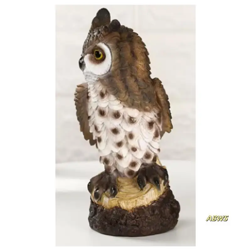 樹脂フクロウ像鳥の庭の彫刻アート置物装飾屋内/屋外芝生庭ポーチデスクトップ装飾品