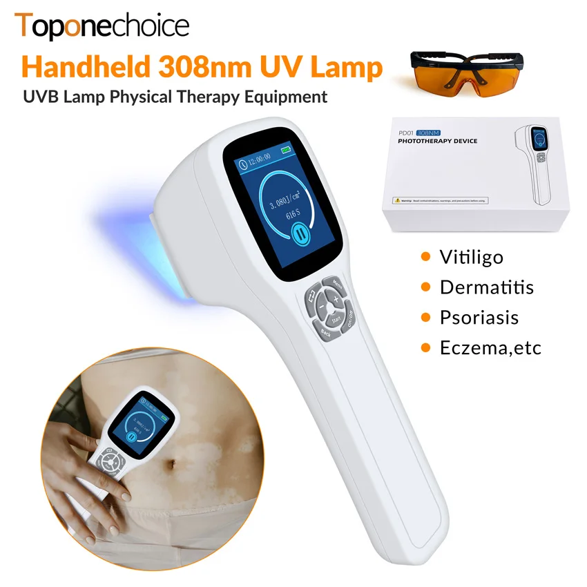 UVB Lamp UV Light for Vitiligo Psoriasis Eczema Skin Disease 308nm Excimer Ultraviolet Phototherapy Instrument 49 Diodes