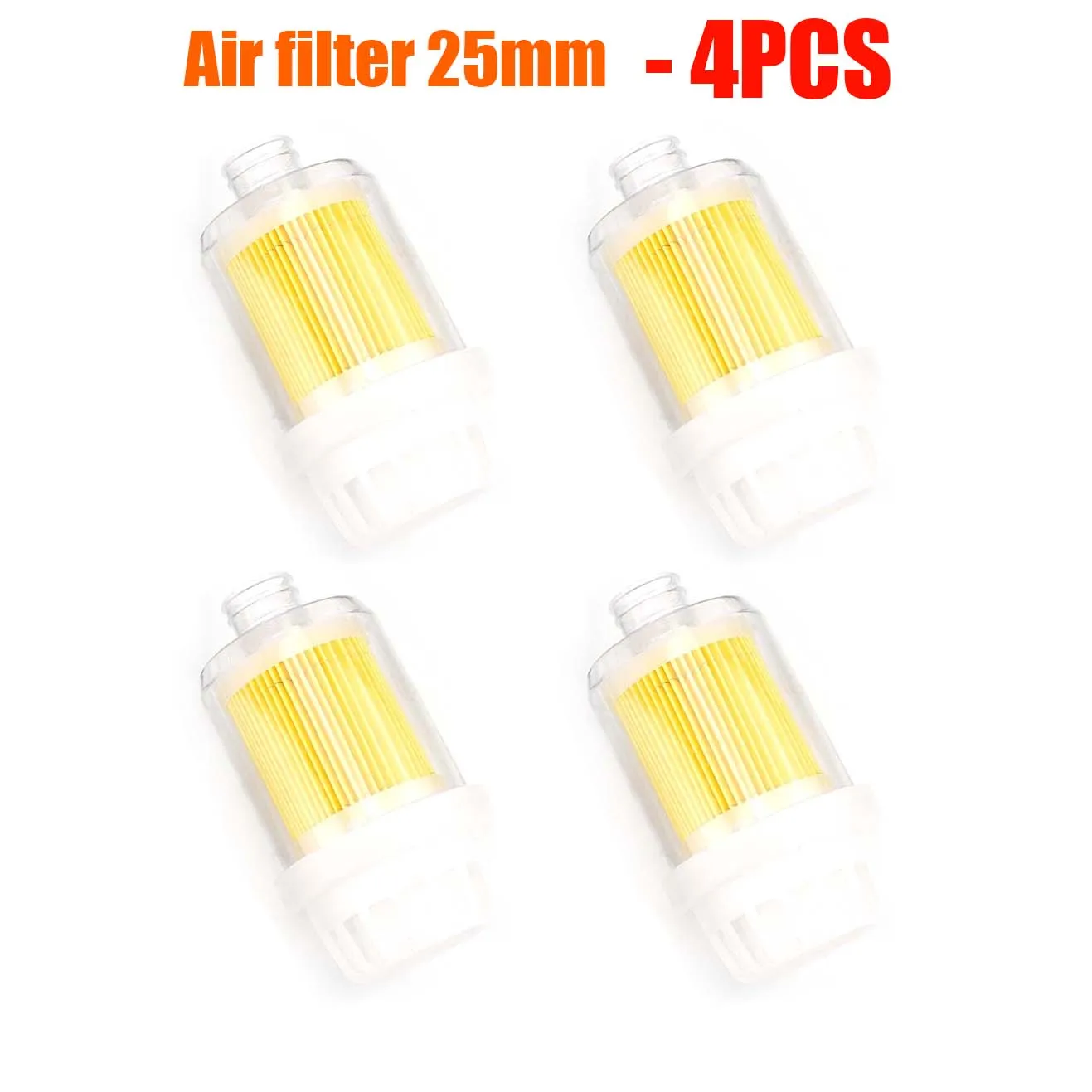 4pcs 25mm Air ดีเซลที่จอดรถ Intake FILTER Silencer ABS Fit สําหรับรถบรรทุกรถ VAN Camper สีเหลือง C