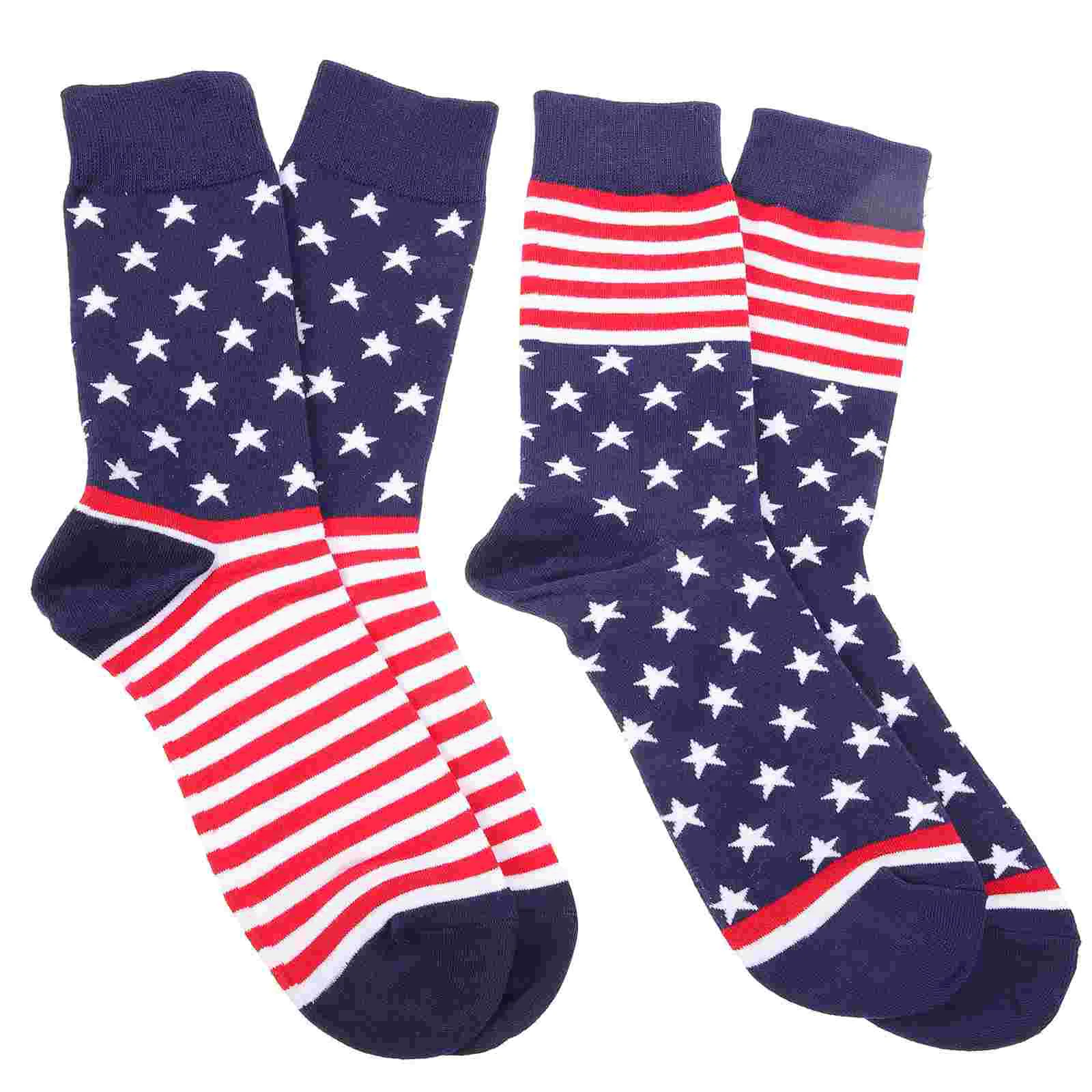 

2 Pairs Sock Men's Socks Festival Ankle American Flag Sports Cotton Stockings Long Tube