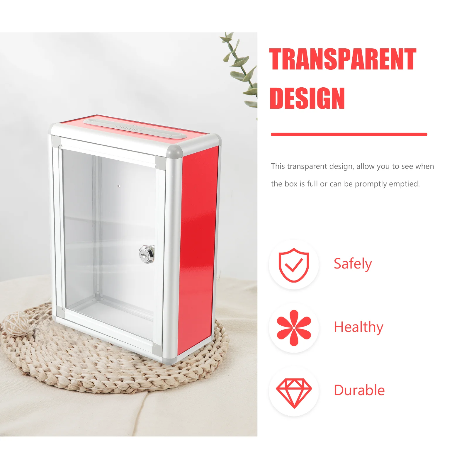 Aluminum Alloy Donation Box Multi functional Suggestion Box for Fundraising Charity Collection and More