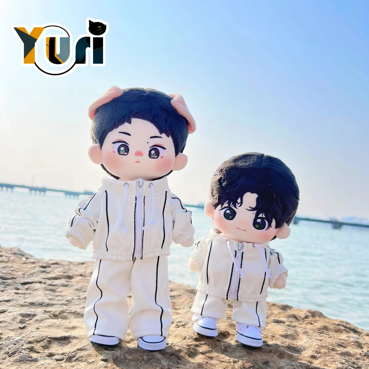 Yuri Wang Yibo White Clothes Suit For 20cm 30cm Plush Doll Toy Costume Necklace Cosplay Cute Fan Gift MDZS C GG