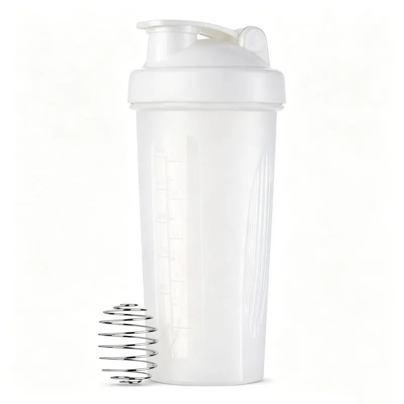 Bouteille shaker de 600 ml, bouteille shaker de protéines de 20 oz, bouteille de fitness portable po