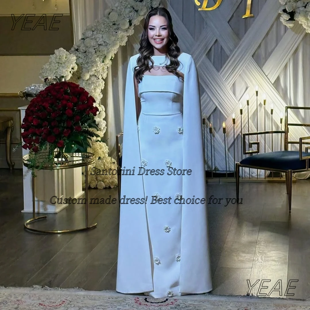 

Санторини платья для выпускного вечера без бретелек с длинными шалями вечерние платья по индивидуальному заказу с цветами элегантное свадебное платье невесты