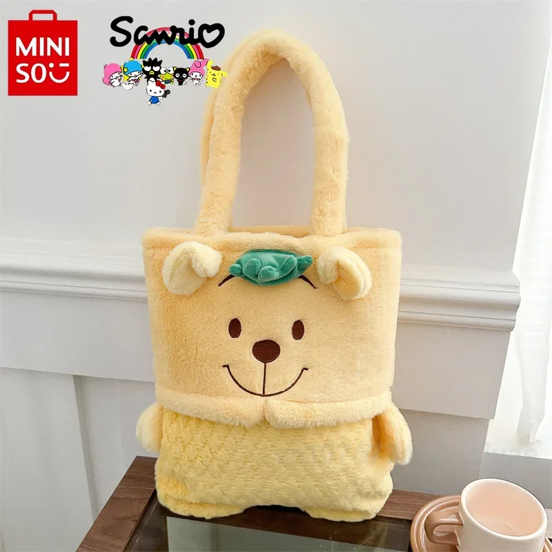 MINISO-Sac à main en peluche Oxford grill pour femme, sac de rangement multifonctionnel, sac à main de dessin animé polyvalent, haute qualité, nouvelle mode, 2025