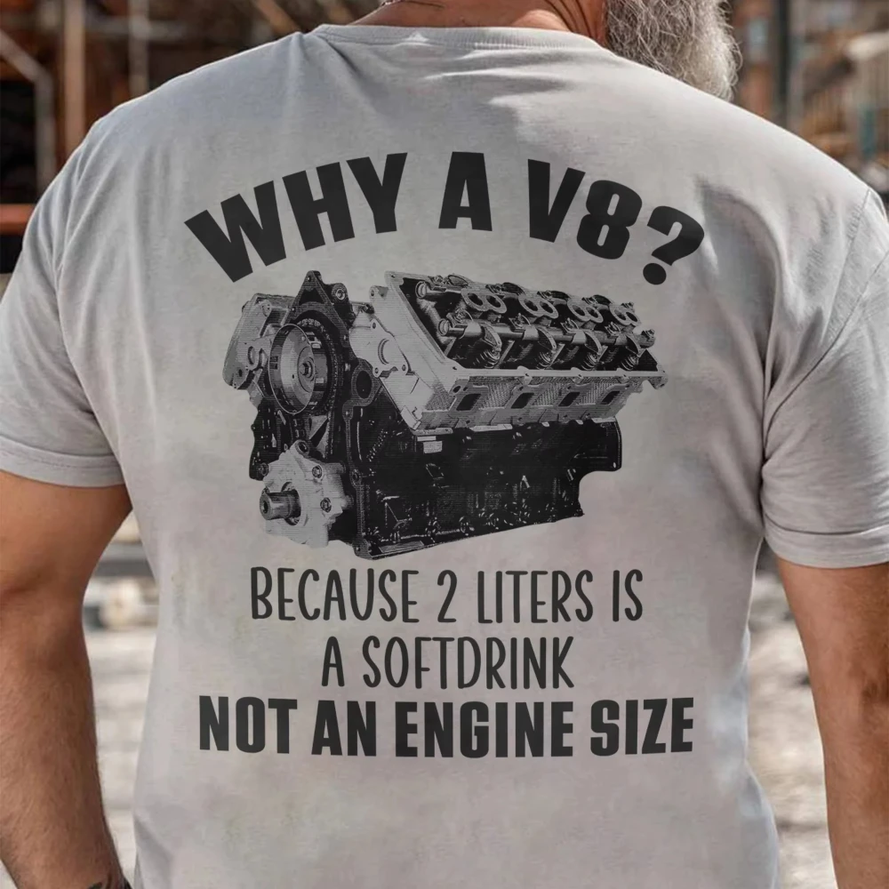 لماذا V8 - تي شيرت محرك مخصص 2025 قطن برقبة دائرية وأكمام قصيرة تي شيرت رجالي صيفي غير رسمي ملابس الشارع الشهير جودة عالية