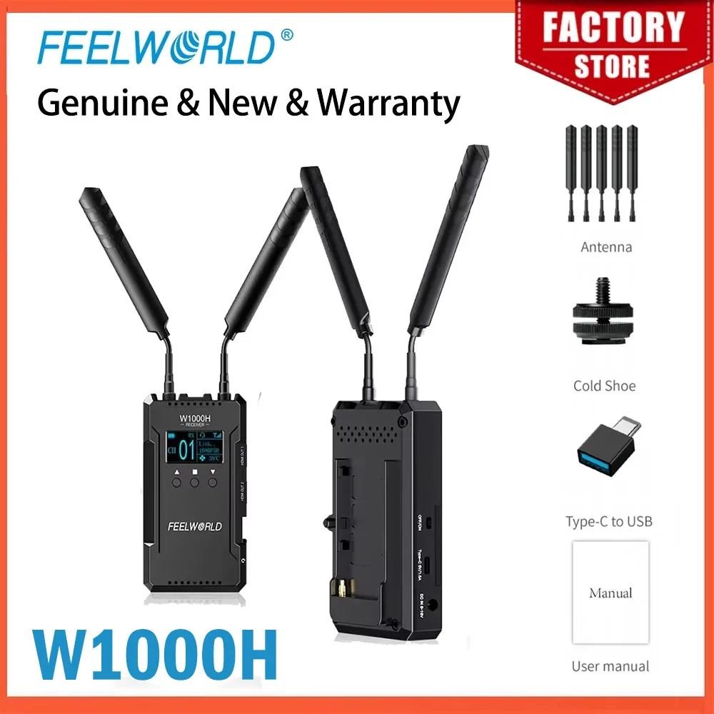 FEELWORLD W1000H Wireless HDMI Video Transmission System 1080P Transmitter Receiver 1000FT Transmission Range Low Latency