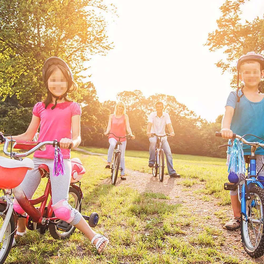 

4Pcs Tassel Ribbon for Kids Scooter Handlebar Decor Streamers Bike Tricycle Ride on Fringed Grips Easy Attach Spring Clip Design