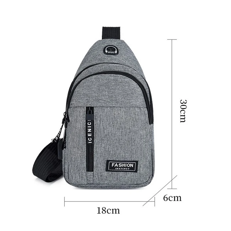 2024 New Multifunctional Chest Bag Men\'s Fashion Trend Oxford Cloth Shoulder Bag Korean Style Casual Waterproof Messenger Bag