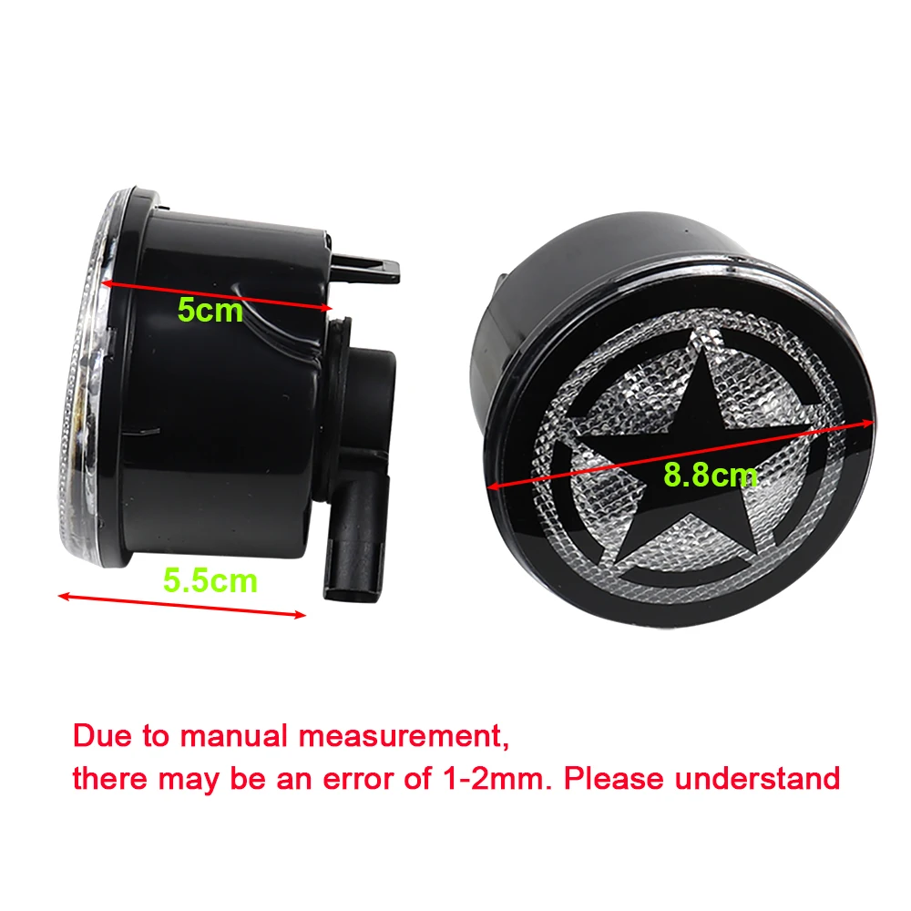 Turn Signal Lights Front LED Parking Lights for Jeep Wrangler JK & Unlimited 2007-2018 Star Front Grill Light