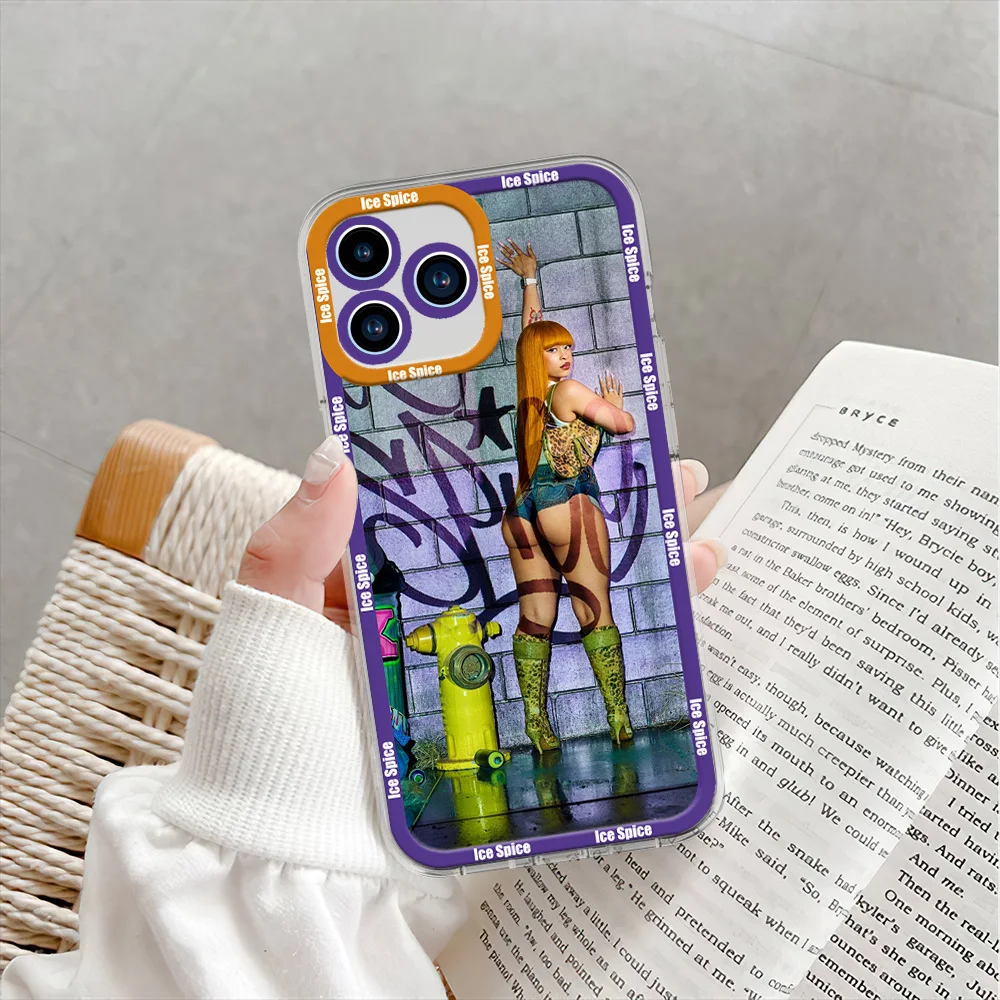 Ice Spice Rapper For Samsung Galaxy S24 S23 S22 S21 S20FE Plus Ultra Transparent Shell