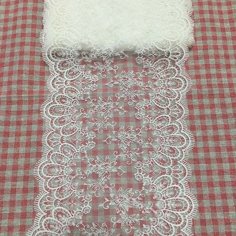 

20Yds Bilateral White Eyelash Embroidery Tulle Lace Trim DIY Garment Sewing Accessories Embroidered Lace Skirt Crafts
