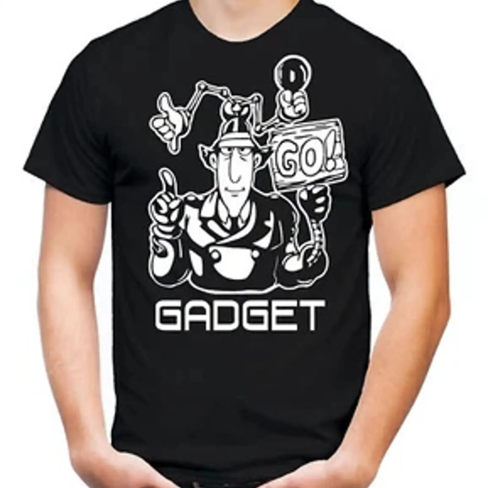 Inspector Gadget Men's T Shirt Cartoon Retro Cult Fun vintage Washed Versatile Breathable designer clothes homme Stylish