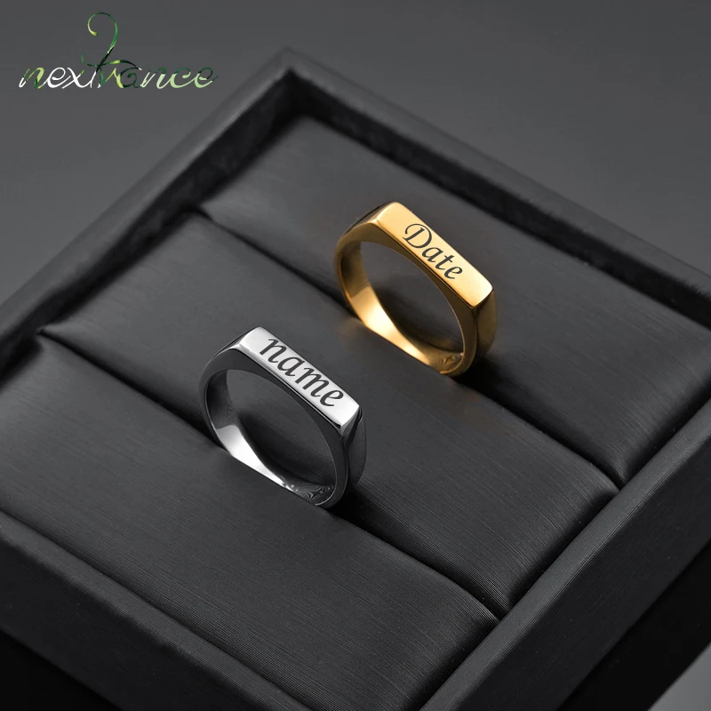 Nextvance New 2022 Wedding Rings Custom Engraved Ring for Graduation Personalized Name Rings For Women Lover Jewelry Gift