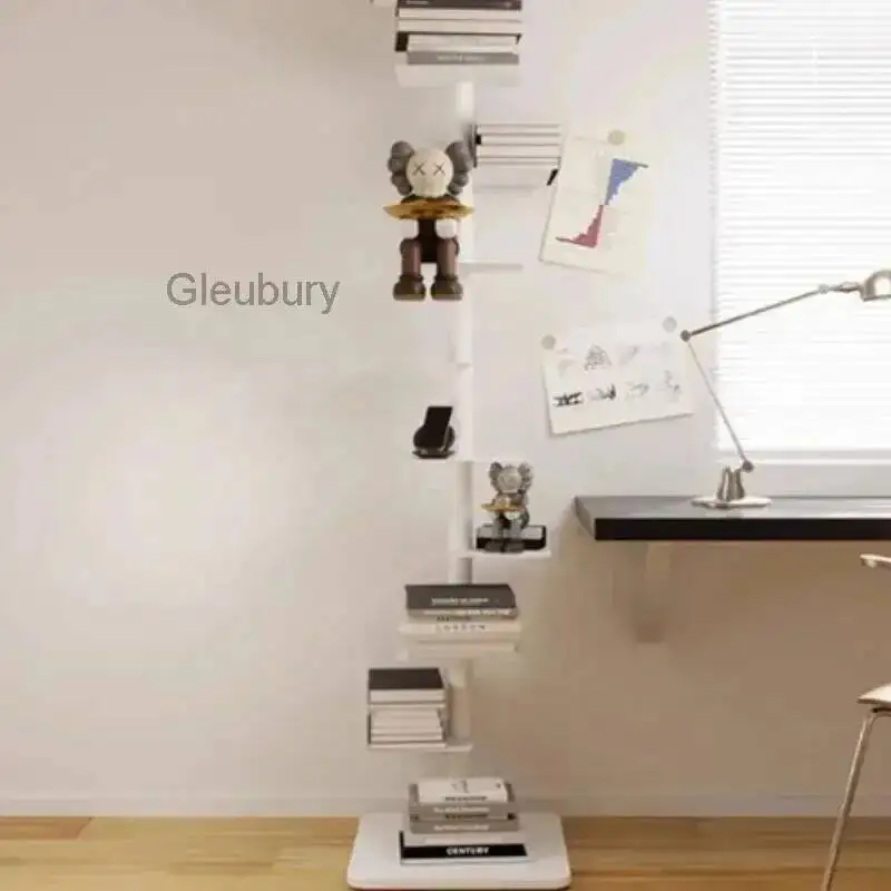 Creative Layers Invisible Rotating Bookcases 9- Iron Spiral Bookshelf Living Room Display Shelf Household Corner Room Furniture