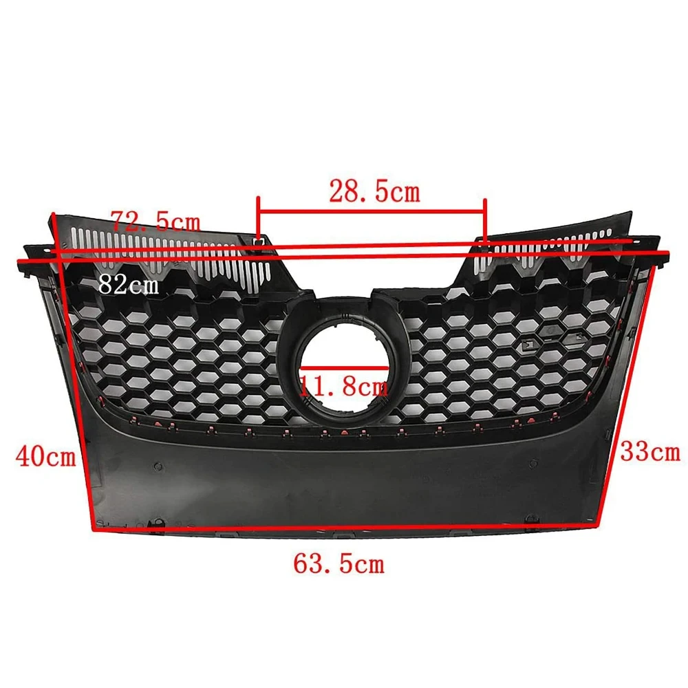 Honeycomb Mesh Front Bumper Grills Upper Center Grille Racing Grill For Volkswagen VW Golf 5 MK5 Jetta GTI 2006 2007 2008 2009