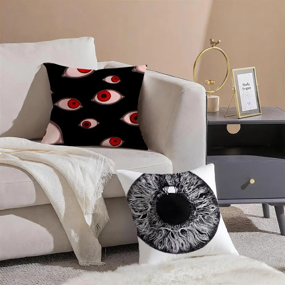 I-Ins Eyeballs Eye Cool Cushion Cover Linen Pillow Case Soft Breathable Protective Couch Room Decoration