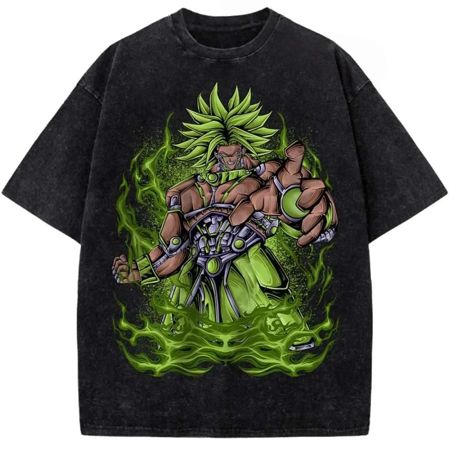 

2026 Summer Dragon Ball Broly Great Ape Transformation Cotton T-Shirt Oversize Casual Loose Fit Unisex Anime Graphic Top for Men