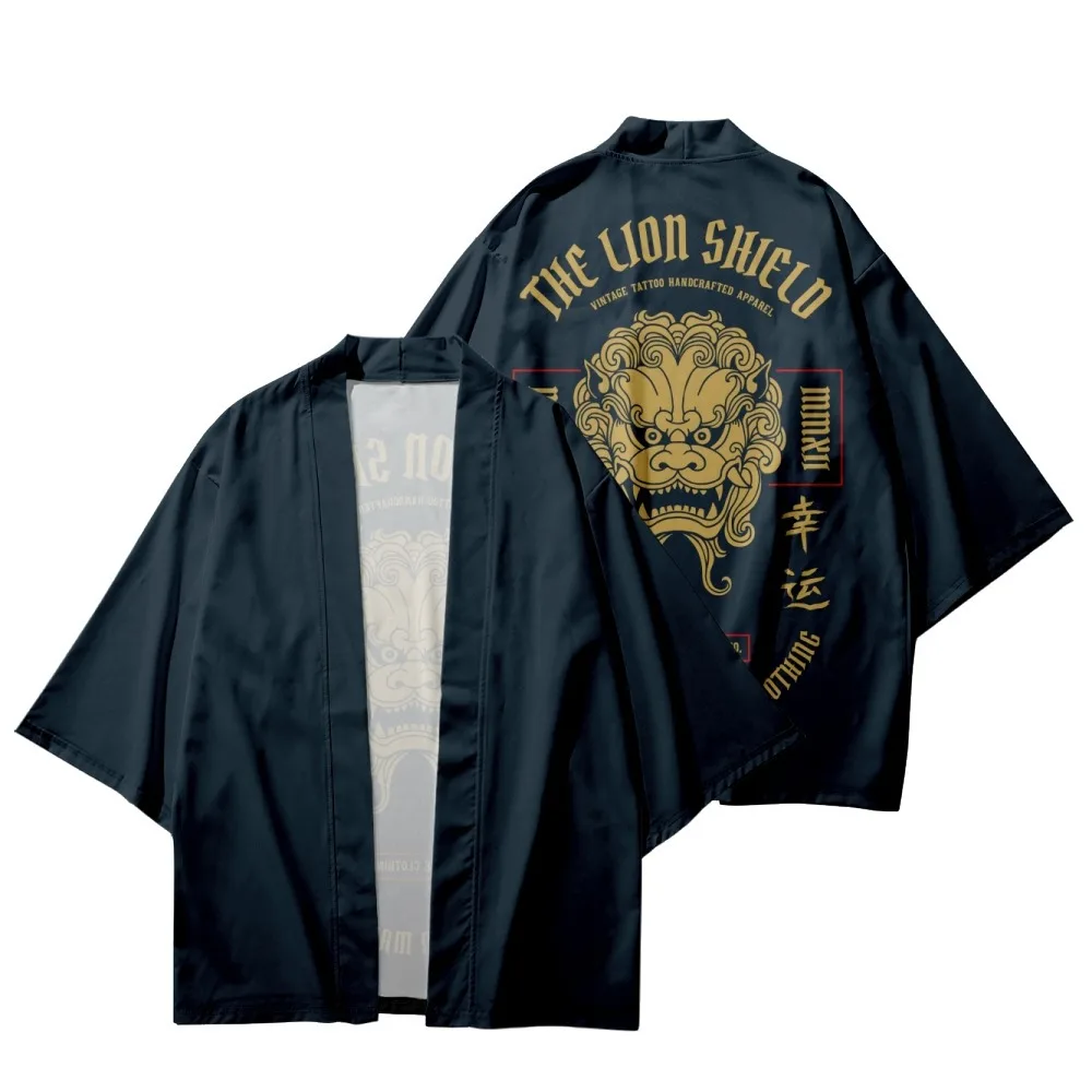 

Hot Kimono Japanese Traditional Men Women Yukata Cardigan Lion Print Cosplay Haori Samurai Chinese Style Asia Clothing