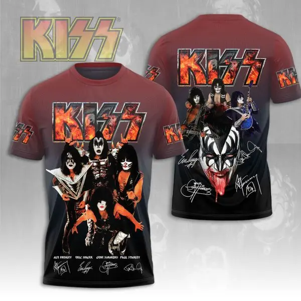 2025 New Popular Rock Band Kiss 3D Printed t shirts Men/Women Hip Hop Street Tee Shirt Loose Casual Top Oversized Men's Clothing