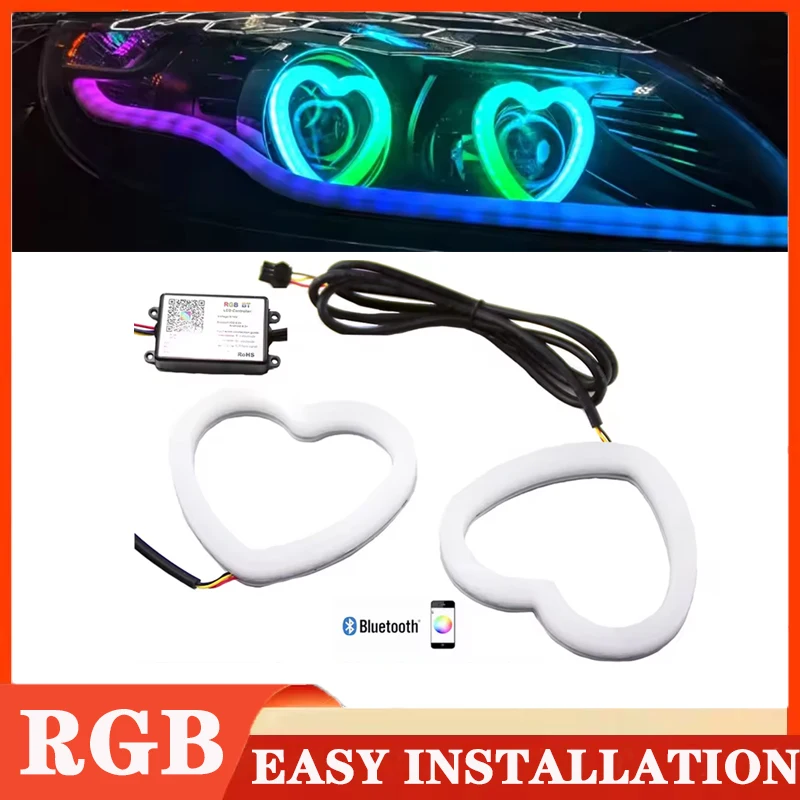 �y�Z�[�����z�Ԃ̃G���W�F���A�C�Y RGB LED DRL �n�[�g�n���[�����O Bluetooth �G���W�F���A�C�Y�n���[�����O LED DRL �E�C���J�[�J�[�A�N�Z�T���[ 2 ��