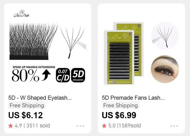 GAHAMACA Classic Individual Eyelash C/CC/D Curl Premade Classic Lashes Extensions Natural Soft Faux Cils Professional Cosmetics