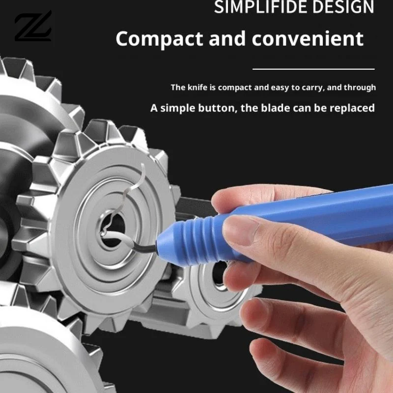 【*】RB1000 Handle Burr Deburring Remover Cutting Tool With 10Pcs Rotary Deburr Blade Professional Deburring Tool Kit