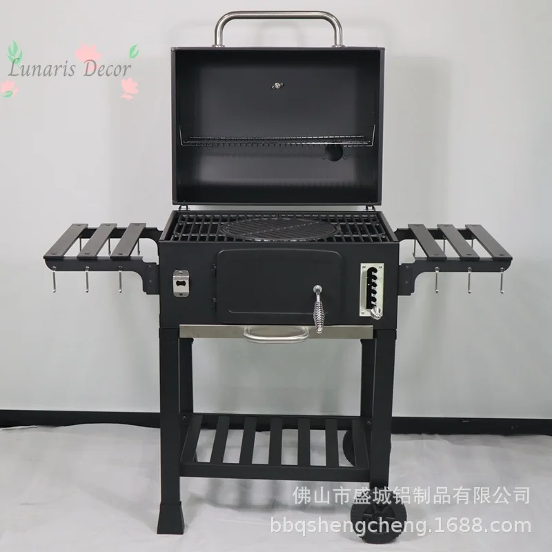 Large Charcoal BBQ Grill Outdoor Barbecue Stove Household Cooking Grill for Villa Courtyard Garden Backyard Party