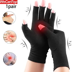 1Pair Compression Arthritis Gloves Wrist Support Cotton Joint Pain Relief Hand Brace Women & Men Therapy Wristband Carpal Tunnel