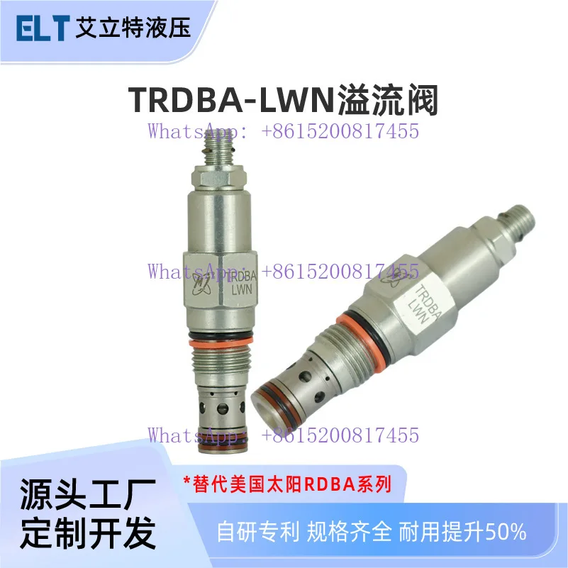 

2PCS TRDBA Cartridge Direct Operated Relief Valve Pressure Control Valve Replacement RDBA-LCN/LWN/LAN/LDN