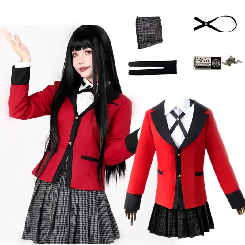 

Anime Kakegurui Jabami Yumeko Cosplay Kostuum Halloween Sayaka Dwangmatige Gokker Japanse School Meisjes Jk Uniform Halloween