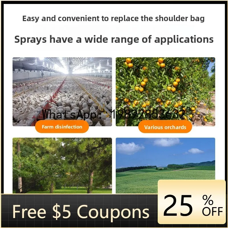 

JX Cart-Type Hand-Push Sprayer 160L Electric Rechargeable High-Pressure Agricultural Electric Disinfection Sprayer