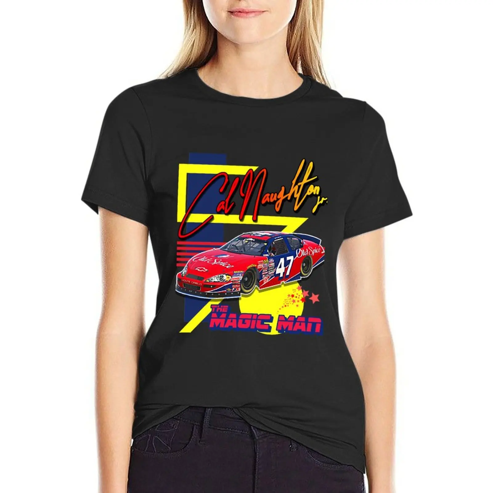 Cal Naughton Jr The Magic Man Talladega Nights Racing T-Shirt kawaii clothes new edition Blouse workout shirts for Women