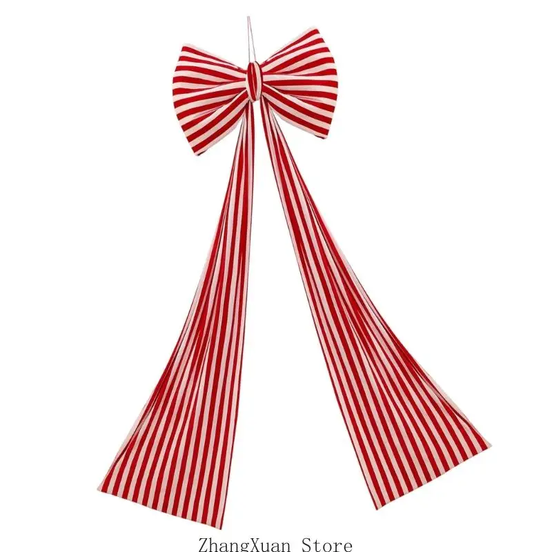 Weihnachtsbaumband-Akzent, gestreifter Hängebesatz aus weichem Stoff 3XUF – Detail 10