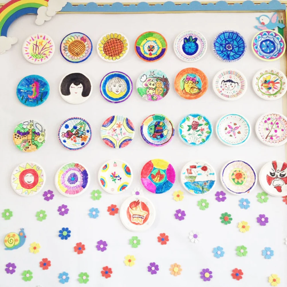 

50pcs Disposable Paper Plates 7 Inch Round Eco-Friendly For Parties Weddings Bbq Catering Events Bulk Kitchen Tableware