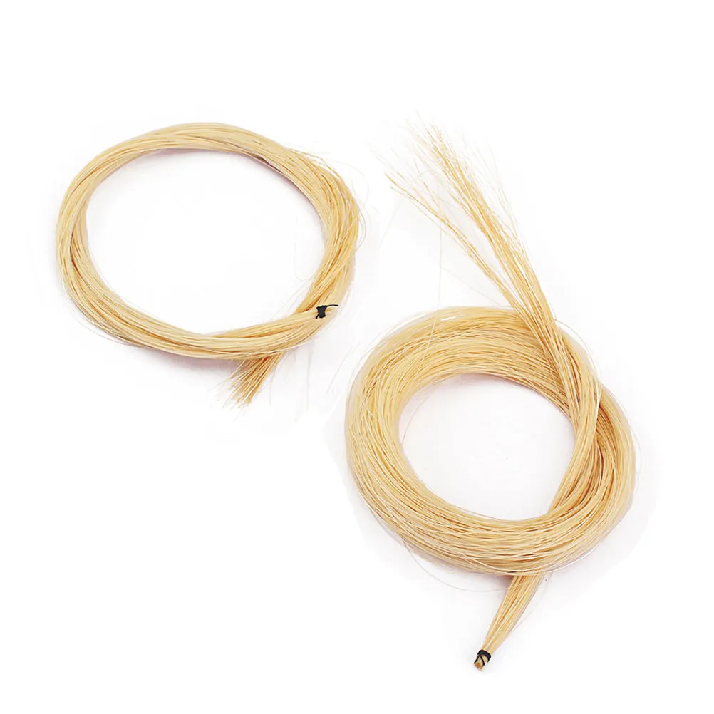 2 Hanks Premium Violin Bow Hair Mongolian Stallion Horsehair Uniform Thickness High Strength for Violin Viola String Instruments