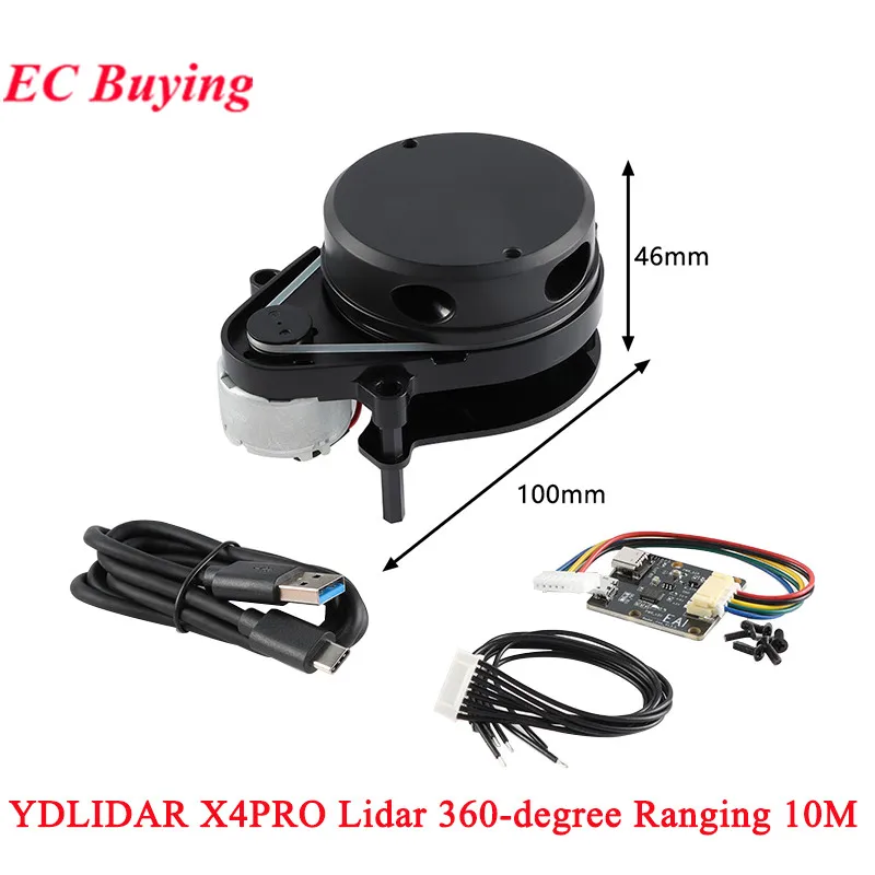 

YDLIDAR X4 Pro LIDAR Laser Radar Scanner Ranging Sensor Module 360 Degree LDS 10 meters 5KHz EAI YDLIDAR-X4PRO for ROS