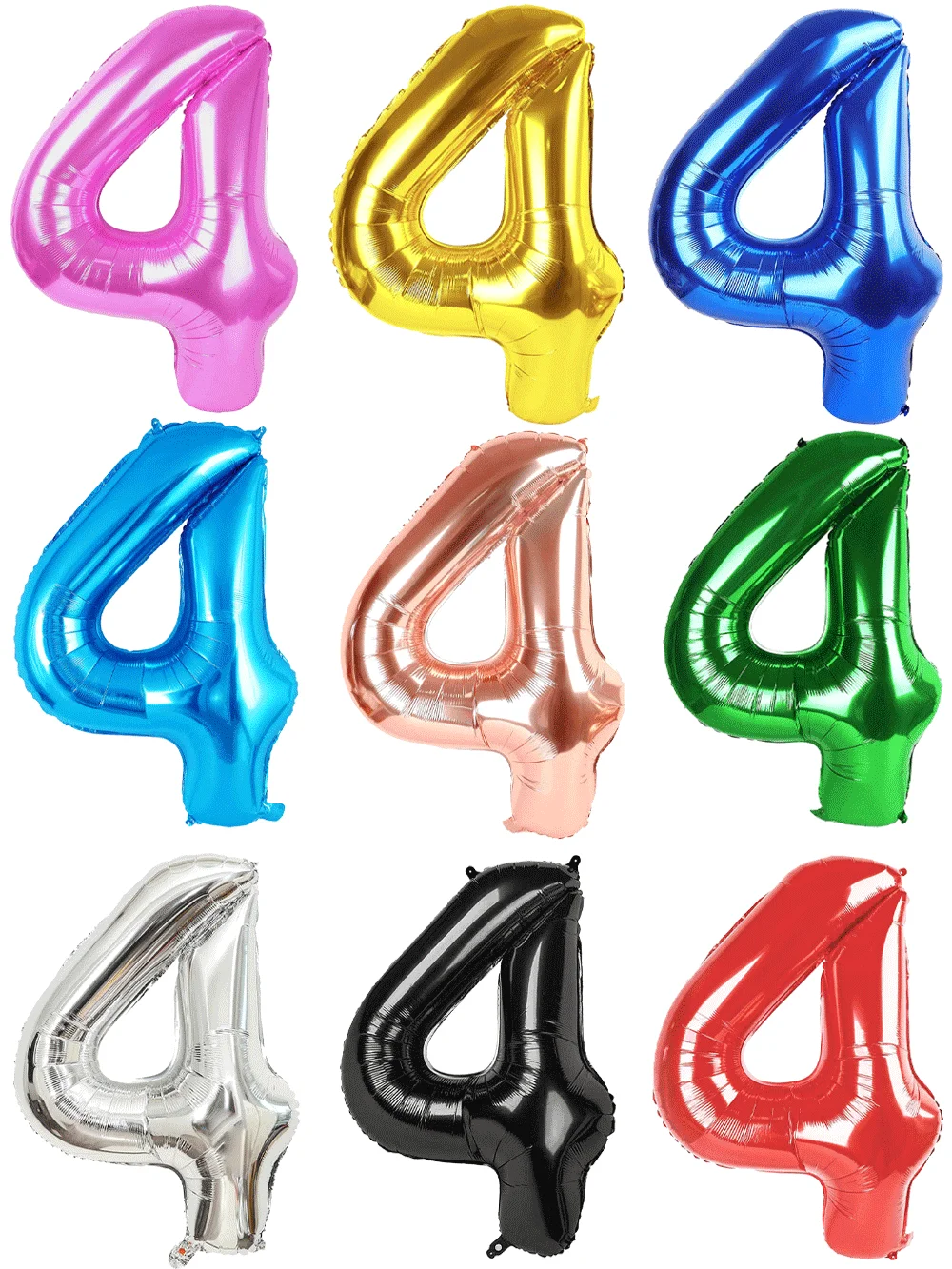 32 Zoll mehrfarbige Nummer 4 Ballon große Zahl Ballons 0-9 Jungen Mädchen Geburtstag Dekoration Frauen Männer Party Jahrestag liefert – Detail 1