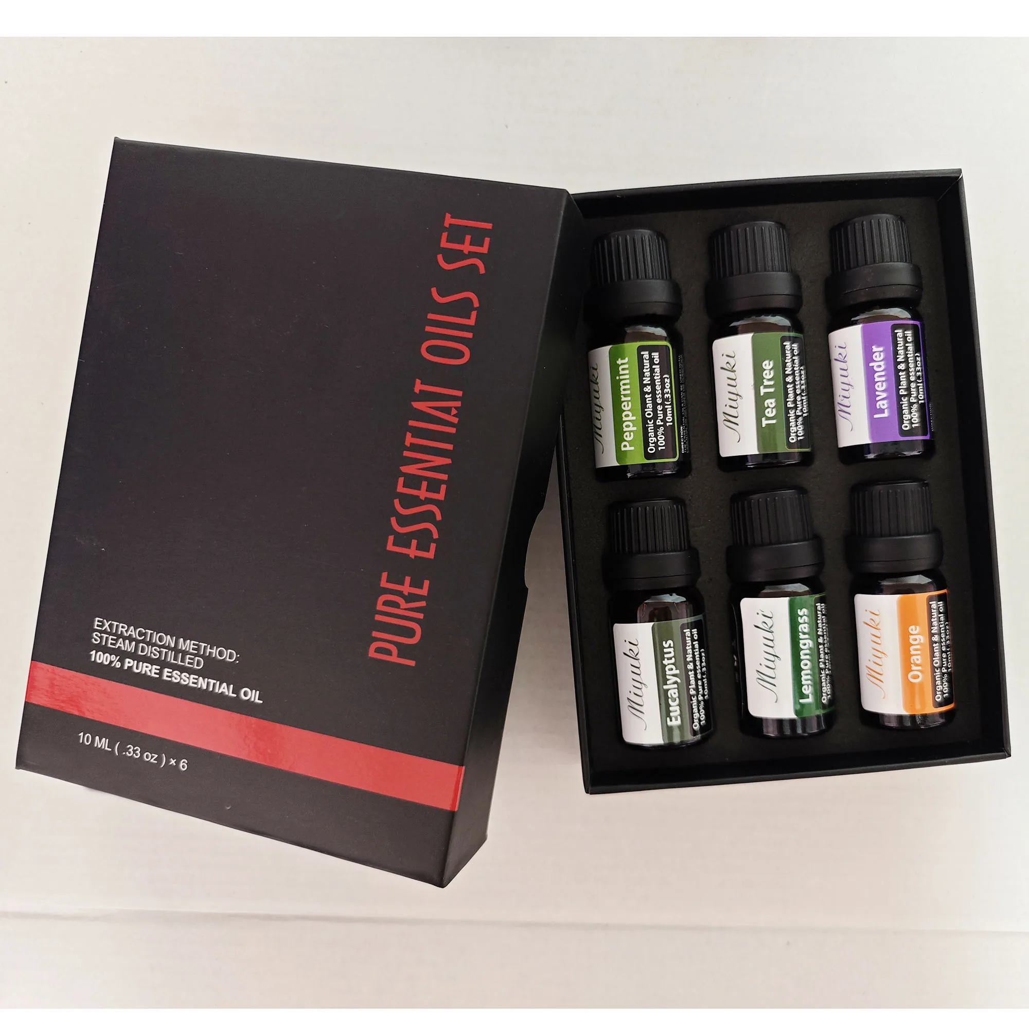 

Essential Oils Top 6 Piece *10ML Gift Set Pure Essential Oils for Diffuser Humidifier Massage Aromatherapy Peppermint Orang