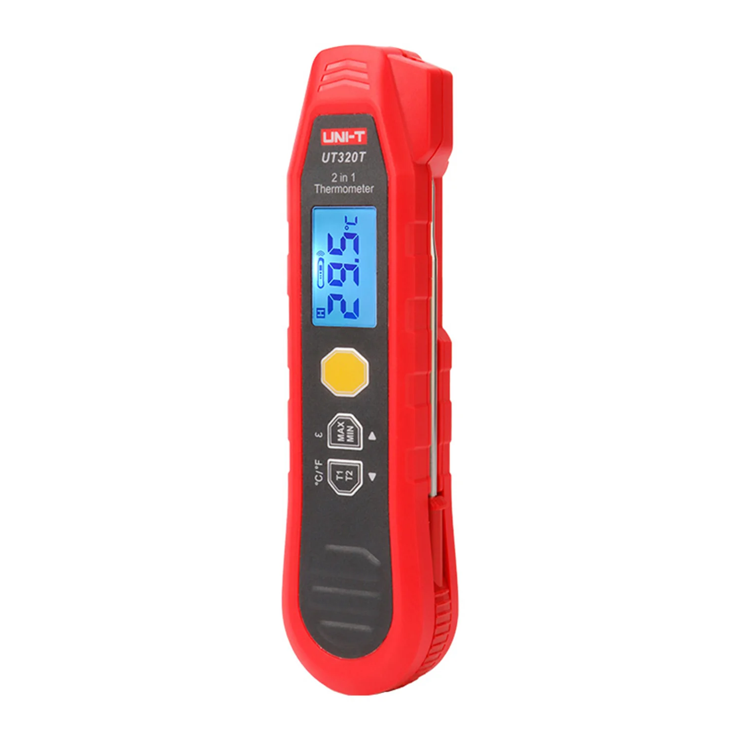 UNI-T UT320T 2-in-1 Thermometer Industry Infrared and Probe Measurement High Accuracy Industrial Thermometers Backlit LCD.