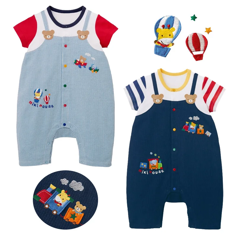 

Summer Baby Clothes Cartoon Little Bear Stripe One Pieces Bodysuits Newborn Jumpsuits Ropa Bebe Boy Rompers Baby Girl Romper