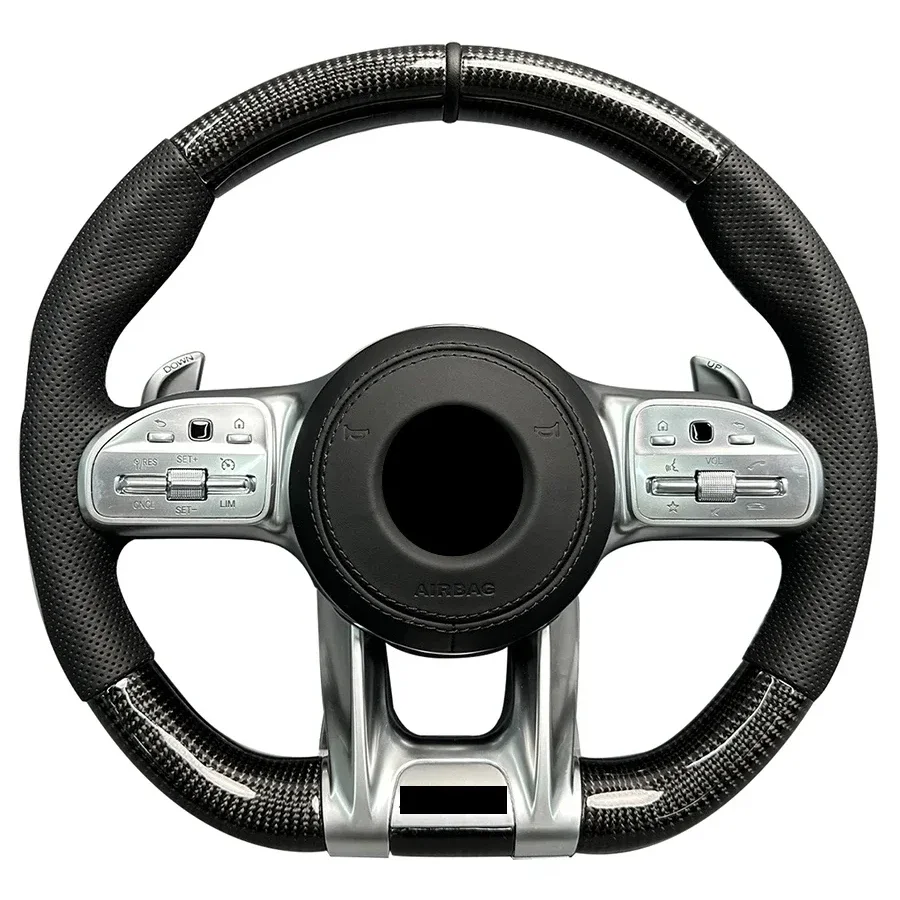 Racing Car Black leather carbon steering wheel for W213 steering wheel w211 c class w204 w205 gls s class w221 w222