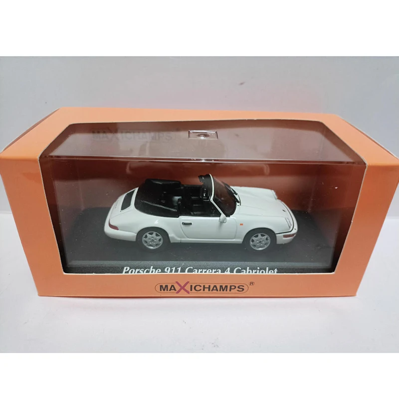 Minichamps 1/43 911 Carrera4 Cabrilet 1990 Liga Branca Modelo de Carro Esportivo Clássicos Adulto Lembrança Presente Exibição Estática