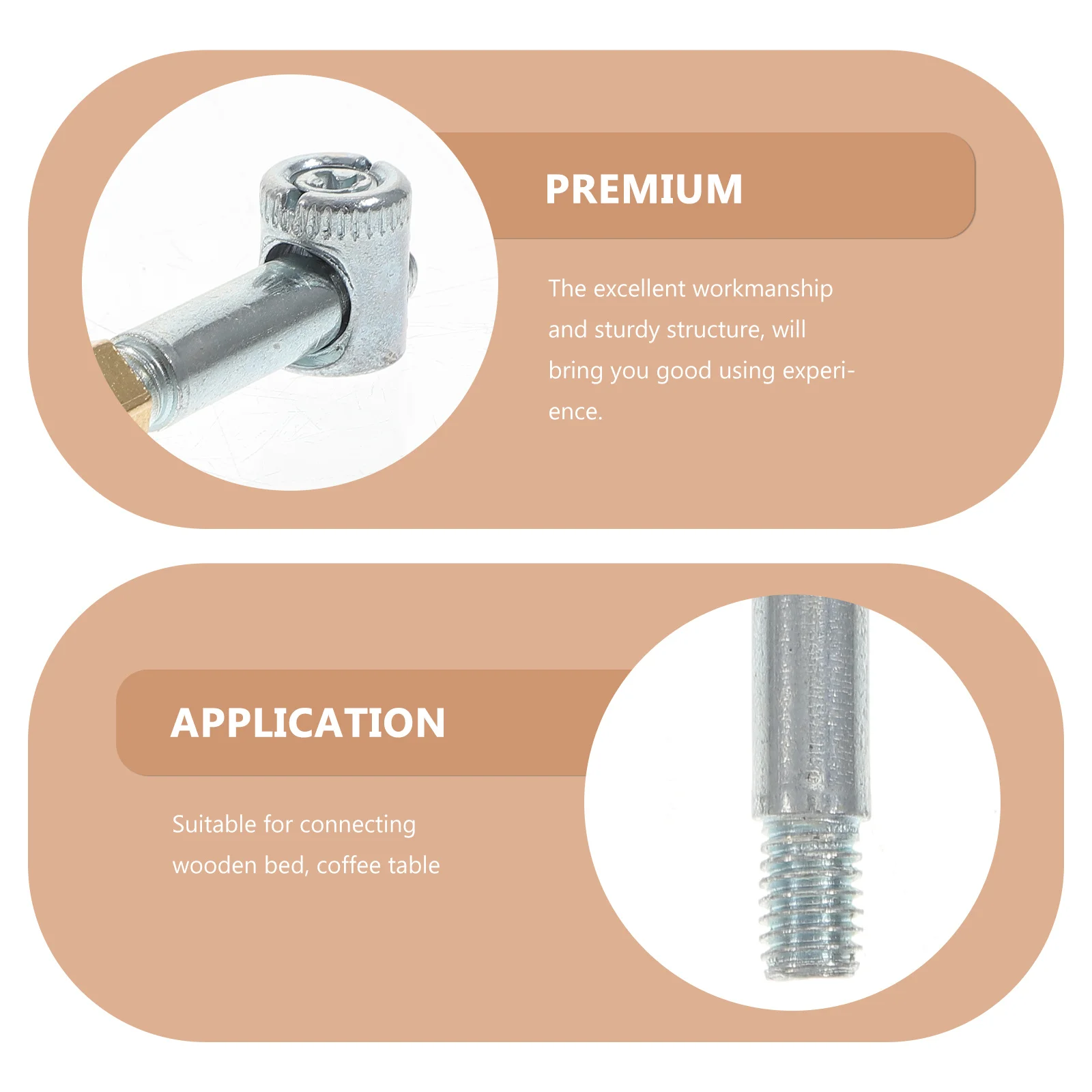 

1 set 1 Set Invisible Furniture Connector Copper Iron Fastening Screw For Wood Bed Coffee Table Office Desk Assembling Kit