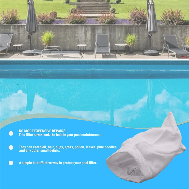 

MARQ Pool Skimmer Socks, 20-Pack Pool Filter Basket Saver Socks, Reusable Ultra-Fine Mesh Sock Filter Pool Debris Catcher