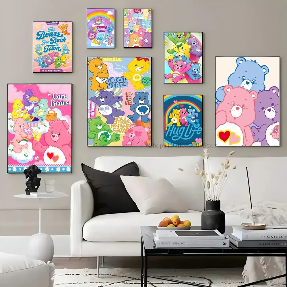 1PC Cartoon C-Care B-Bears Poster Paper Print Home Living Room Bedroom Entrance Bar Restaurant Cafe Art Painting Decoration