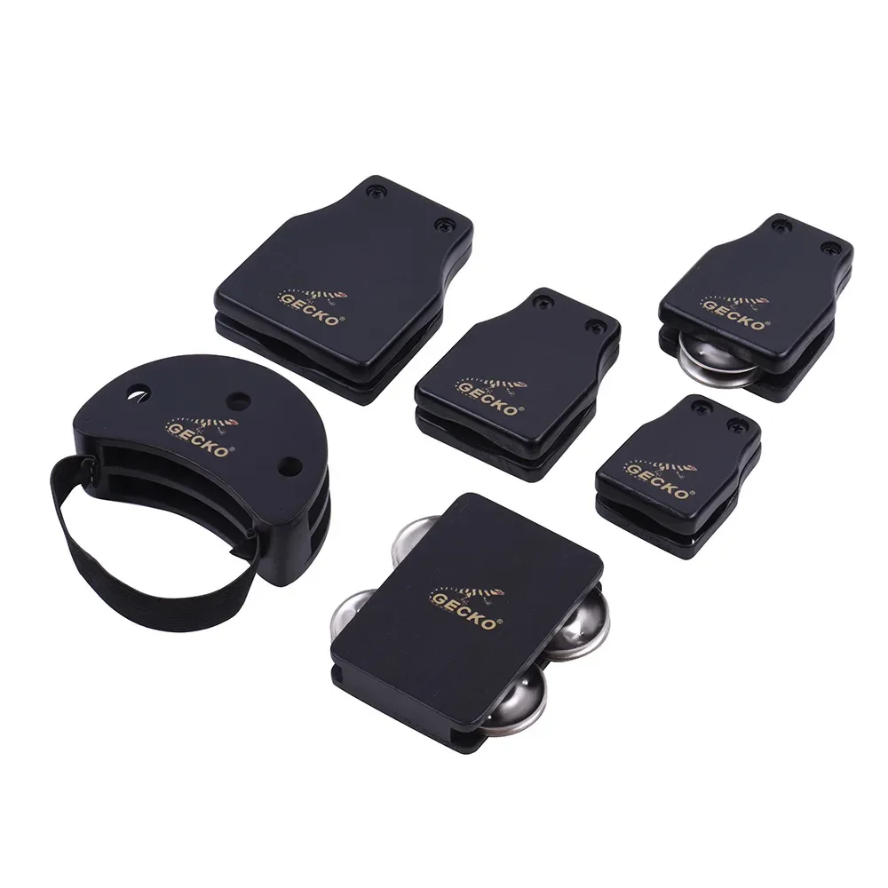 GECKO Cajon Box Drum Companions Set With Castanets Jingle Bells Foot Tambourine GK Series
