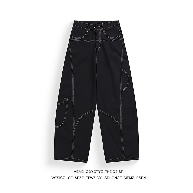 

Memz Wide Leg Workwear Pants Men Women Casual Loose American Retro Style Knife Design Cargo Trousers Youth Fashion